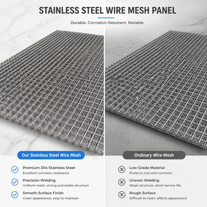 Panneau en treillis carré en <span class=keywords><strong>acier</strong></span> inoxydable 304, taille personnalisée, pour renforcement de dalle en béton, construction, clôture de protection - Product Image 5