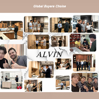 Armoires de cuisine modulaires en bois massif Alvin, ensembles complets, meubles de cuisine en bois massif sur mesure pour villa et appartement