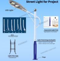 Prix usine Lumen élevé LED Réverbère Extérieur IP67 50W 100W 150W 200W 250W Conception mince d'épée pour l'éclairage routier