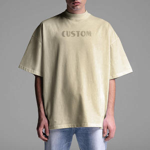 Fabricant de gros hommes décontracté ample surdimensionné blanc t-shirts personnalisé Premium 100% coton t-shirt surdimensionné pour hommes - Product Image 1