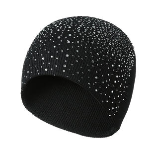 2026 Outdoor Streetwear <b>Knitted</b> <b>Hat</b> Women Casual Winter Fall <b>Hat</b> Stylish Shiny Decor Women's Rhinestone Beanie - Product Image 2
