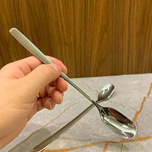 Stainless Steel Korean Style Ice Spoon Long Handle Coffee Dessert <b>Honey</b> Spoon Household Stirring Spoon Solid Color - Product Image 2