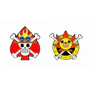 One Piece Anime kualitas Premium bros Enamel Pin topi jerami Jolly Roger Ship untuk tas kostum Cosplay