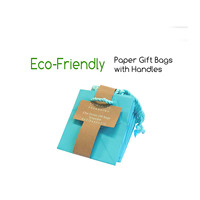 Logo personnalisé Design Premium Turquoise emballage fête d'anniversaire cadeaux festifs Mini bijoux sacs en papier et boîtes