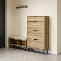 Meubles de hall d'entrée Rangement efficace Trois plis-Un tiroir Étagère à chaussures armoire à chaussures