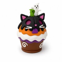 Figurine de cupcake d'Halloween personnalisée avec lumière LED, en pâte à modeler, décoration de table effrayante