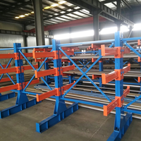 Étagères cantilever robustes à simple face, système d'étagères cantilever en acier sur mesure pour entrepôt