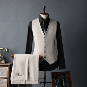 <span class=keywords><strong>Costume</strong></span> professionnel 3 pièces pour homme, coupe ajustée, croisé, en tissu peigné infroissable, haute qualité, idéal pour les mariages et événements professionnels - Product Image 3