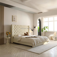 Último diseño de la cama de cuero plataforma tapizada bajo king size Smart Golden bed muebles bedroomsets