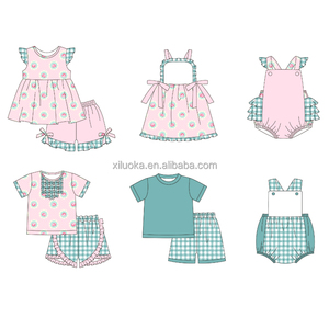 <span class=keywords><strong>Ensemble</strong></span> de vêtements d'été pour adolescentes, motif floral, jupe à volants rayée avec robe tunique, ensembles de vêtements pour bébés filles, boutique de vêtements pour enfants - Product Image 1