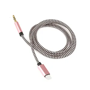 Nylon geflochtenes IOS Aux Audio Kabel Beleuchtung auf 3,5mm Stecker Buchse Audio Adapter Konvertierungs kabel für iPhone