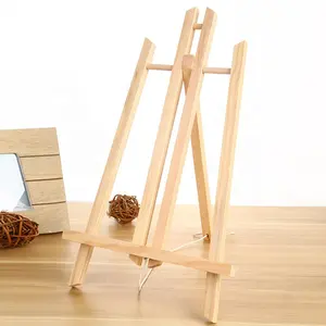 Small Tabletop Display Stand A-Frame Artist Easel Nature wood Tripod Painting Party Tabletop Easel