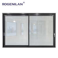 Portes coulissantes de villa en aluminium à rupture de pont thermique Rogenilan, résistantes aux intempéries et aux ouragans, double vitrage