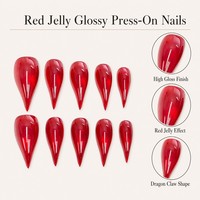 Faux ongles L5 Kaixin personnalisés effet griffe de dragon rouge, avec effet gelée rouge pour intérieur, fournitures pour ongles griffe de dragon