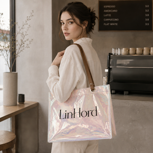 <span class=keywords><strong>Bolsa</strong></span> de Mano de PVC con Logotipo Personalizado al por Mayor, <span class=keywords><strong>Bolsa</strong></span> de Playa Impermeable con Decoración de Letras para <span class=keywords><strong>Mujer</strong></span>, para Viajes Diarios y Compras - Product Image 4