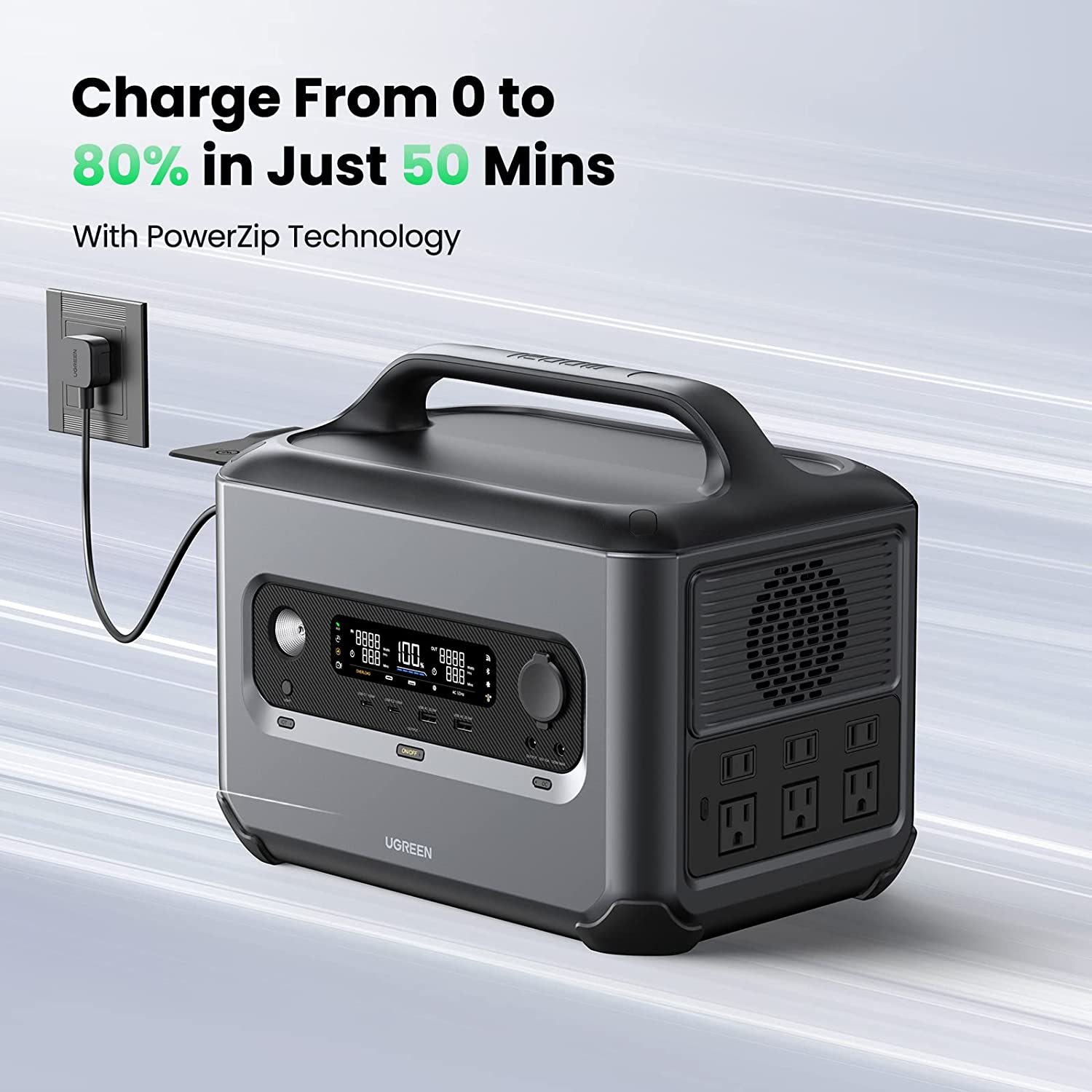 UGREEN Portable Power Station Solar Generator 1200W 1024Wh LiFePO4