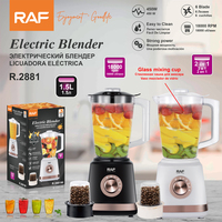 Mixeur Électrique RAF R.2881 450W 1.5L 18000RPM 6 Lames Verre PP ABS Tête en Acier Inoxydable Broyeur 2-en-1 Rapide