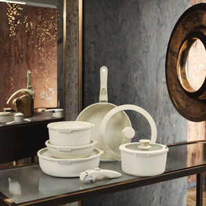 Nouveau design d'ustensiles de cuisine <span class=keywords><strong>matriochka</strong></span> en métal moulé sous pression à poignée détachable avec marmite à soupe Wok poêle à frire ensemble de marmites en pierre médicale - Product Image 2