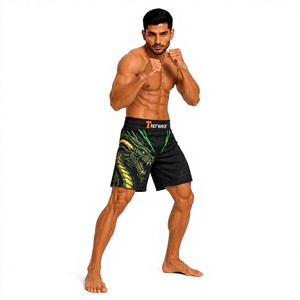 Shorts de combat MMA Premium 185 GSM en polyester et élasthanne, respirants, séchage rapide, pour Muay Thai, boxe, grappling, entraînement, OEM, marque privée - Product Image 1