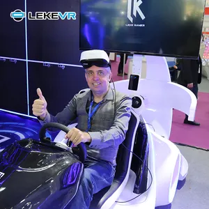 LEKE VR Park 9D محاكي الواقع الافتراضي متنزه المنتج VR سيارة لعبة سباق آلة