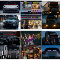 Écran LED moderne pour voiture, effet « yeux de démon », contrôle via application, animation DIY, panneau matriciel flexible pour vitres de camion
