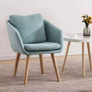 <span class=keywords><strong>Fauteuil</strong></span> en tissu velours de style nordique moderne avec pieds en <span class=keywords><strong>bois</strong></span> pour chambre à coucher, bureau à domicile, salon, salle à manger, restaurant - Product Image 4