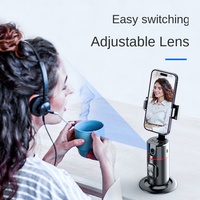 Stabilisateur de téléphone intelligent avec suivi du visage par IA, contrôle gestuel, rotation automatique à 360°, sans application requise, télécommande sans fil pour TikTok Live