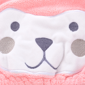 Serviette de Cheveux Élastique en Microfibre à Séchage Rapide, <span class=keywords><strong>Turban</strong></span> de <span class=keywords><strong>Bain</strong></span> et de Douche, Design de Lapin Mignon, en Polaire Corail - Product Image 3