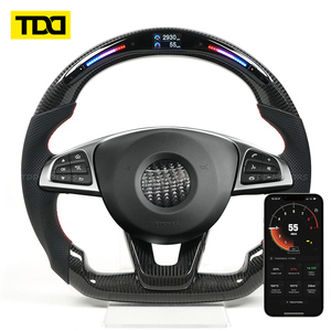 Volant en fibre de carbone LED véritable TDD compatible avec Mercedes-Benz W205 - Product Image 1