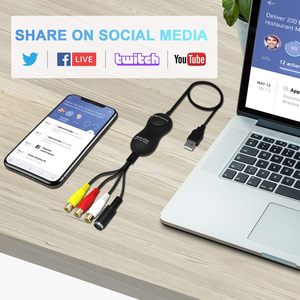 Tarjeta Capturadora de Video USB 2.0, Dispositivo de Captura de Video, Convertidor de VHS VCR TV a DVD para Mac OS X Windows 7 8 10 PC, Transferencia Digital - Product Image 5