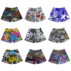 <span class=keywords><strong>Pantaloncini</strong></span> da basket da uomo in poliestere a rete anti-piega, personalizzabili con stampa digitale sublimata e lettere, lunghezza interno gamba 5-7 pollici - Product Image 2