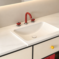 Ensemble de meubles de salle de bain créatif et adapté aux enfants, avec poignées multicolores, armoire flottante et grand miroir LED, fabrication OEM ODM sur mesure