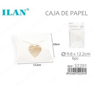 Scatola di Carta Ilan 9,8x12,2 Cm con Design a Cuore per Confezione Regalo di Nozze, Set da 6 Pezzi - Product Image 1