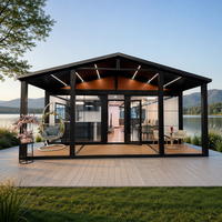Villa moderne en conteneur préfabriquée, maison modulaire pliable avec terrasse, toit imperméable et isolé pour les vacances à l'île, les stations balnéaires