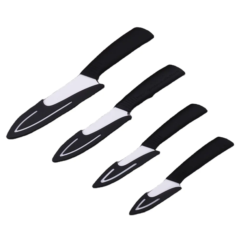 new design hot sell 3 + 4 + 5 + 6 inch ceramic knife with cover