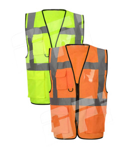 Gilet de sécurité haute visibilité unisexe AERO AFi-1160 avec logo personnalisable, impression numérique, fermeture éclair, imperméable, polyester, réfléchissant - Product Image 5