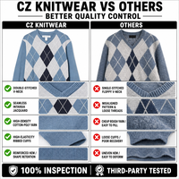Pull en tricot Argyle 100% coton pour homme, personnalisable ODM/OEM, respirant, pour l'hiver, avec logo personnalisé OEM