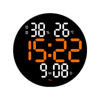 Orologio da Parete LED di Lusso con Display a Due Colori, Temperatura, Umidità, Calendario, Grande Schermo, Timer e Sveglia Digitale