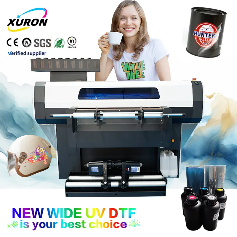 Dispositif multifonctionnel du vendeur d'imprimante UV DTF Roll-to-Roll entièrement automatique de Xurong Manufacturing prenant en charge le nouveau 300mm 600mm