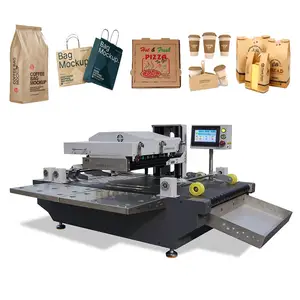 Pizza box corrugated carton paper bag one single pass inkjet printer with conveyor multi colors printing machine