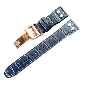 Bracelets de <span class=keywords><strong>montre</strong></span> en <span class=keywords><strong>cuir</strong></span> de luxe 20 mm <span class=keywords><strong>avec</strong></span> fermoir à rivets et fermoir pliant pour IWC Mark 17, brun foncé, noir, 21 22 mm OEM - Product Image 6