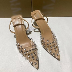Sandalias QuiteS Za Baotou 2026, Nuevas Sandalias de Verano con Pedrería, Tacones Altos Puntiagudos, Elegantes, para Mujer, Transparentes de PVC - Product Image 4