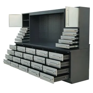 HUAYI Établi <span class=keywords><strong>de</strong></span> <span class=keywords><strong>garage</strong></span> en acier et métal <span class=keywords><strong>de</strong></span> 112 pouces, armoire à outils bon marché avec 25 tiroirs, prix <span class=keywords><strong>de</strong></span> vente - Product Image 5