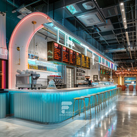 Comptoir de bar à vin moderne sur mesure, design en bois pour restaurant, pub, vitrines