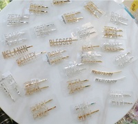 Pince à cheveux personnalisée en aluminium avec lettres en résine, strass argentés et cristaux dorés, pour mariages et fêtes, DIY