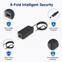 Chargeur rapide GaN 65W ABP PD3.1 avec câble USB-C rétractable, adaptateur mural ultra-fin ignifuge pour MacBook/S24, ordinateur portable et téléphone