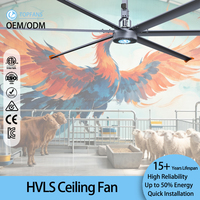 Ventilateur de plafond HVLS à faible bruit, 8 pieds, moteur PMSM haute efficacité, ventilation, style industriel décoratif, pour terrains de basketball et de padel, Topfans