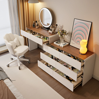 Meilleure Vente : Coiffeuse Intelligente Écologique avec Lumière Ambiante, Meuble de Rangement Moderne en Bois pour Chambre et Salle de Bain, Idéal Petits Espaces