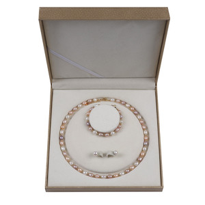 Colore Muti naturale forma di goccia di riso collana di perle d'acqua dolce <span class=keywords><strong>Set</strong></span> di gioielli per le donne - Product Image 1