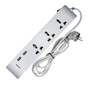 OSWELL 5 way French socket wiring Power Cable Power Strip with Long Cord